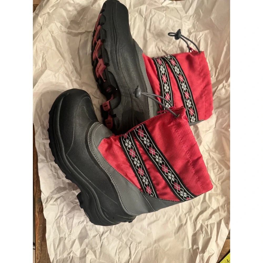 Lands End Snow Flurry Kids Winter Boots Pink Black Size 3 Girls 406690